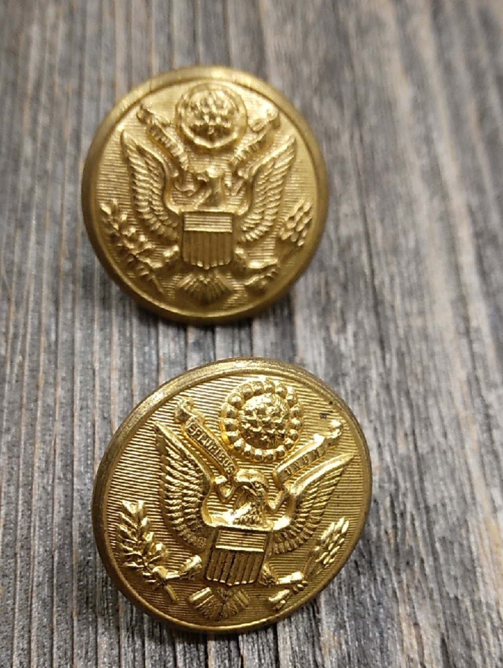 Gold Eagle Military Style Buttons - Set of 2